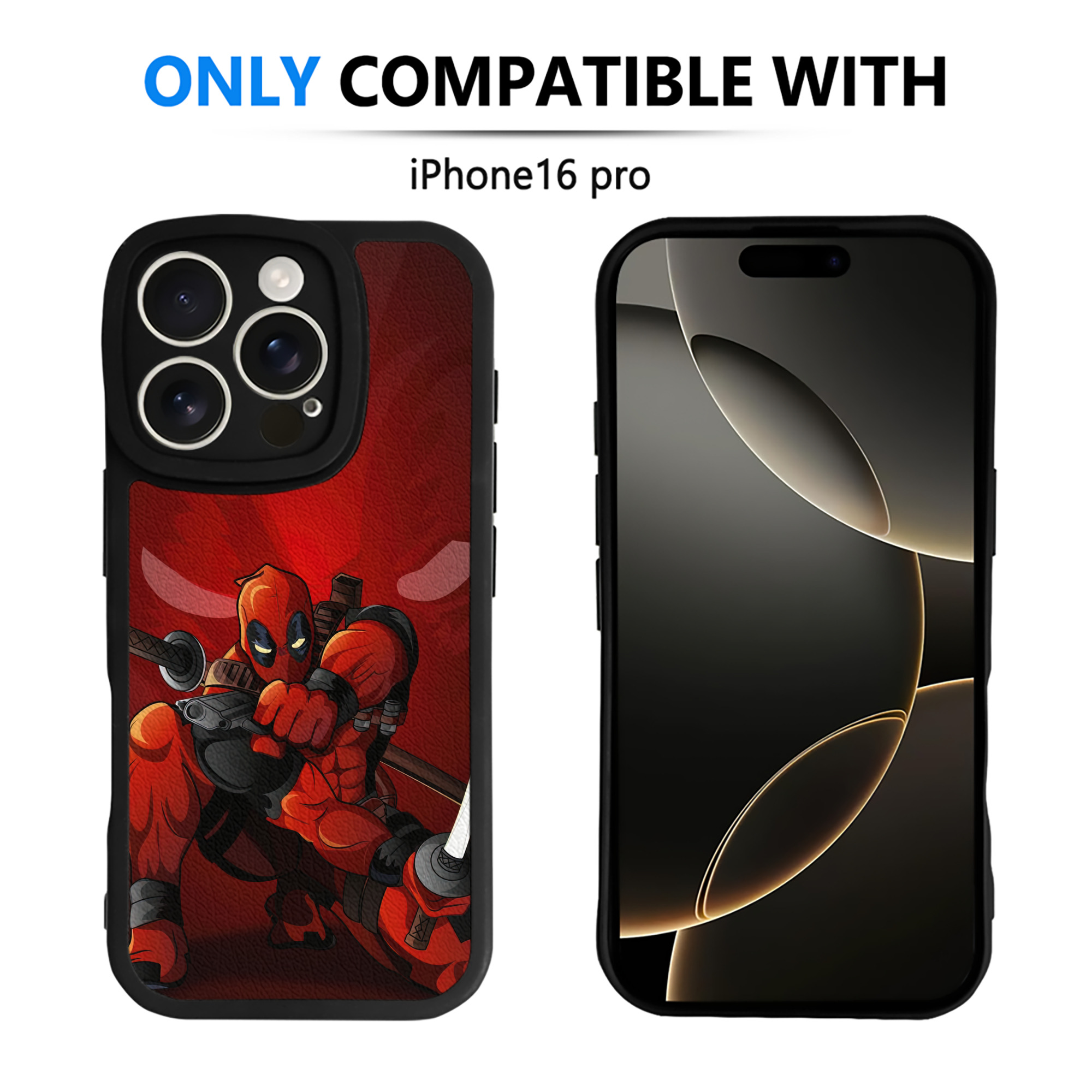 （画像用） Deadpool デッドプール 【iPhone 16シリーズ対応】シリコンスマホケース（レザー調） 材質：シリコン